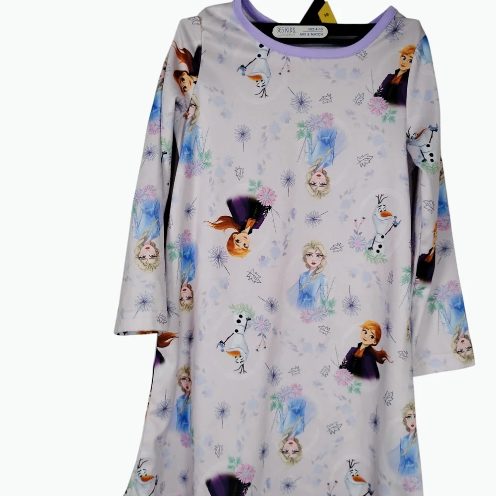 Disney Frozen Girls' Nightgown in Lavender Trim - Picture 3 of 6